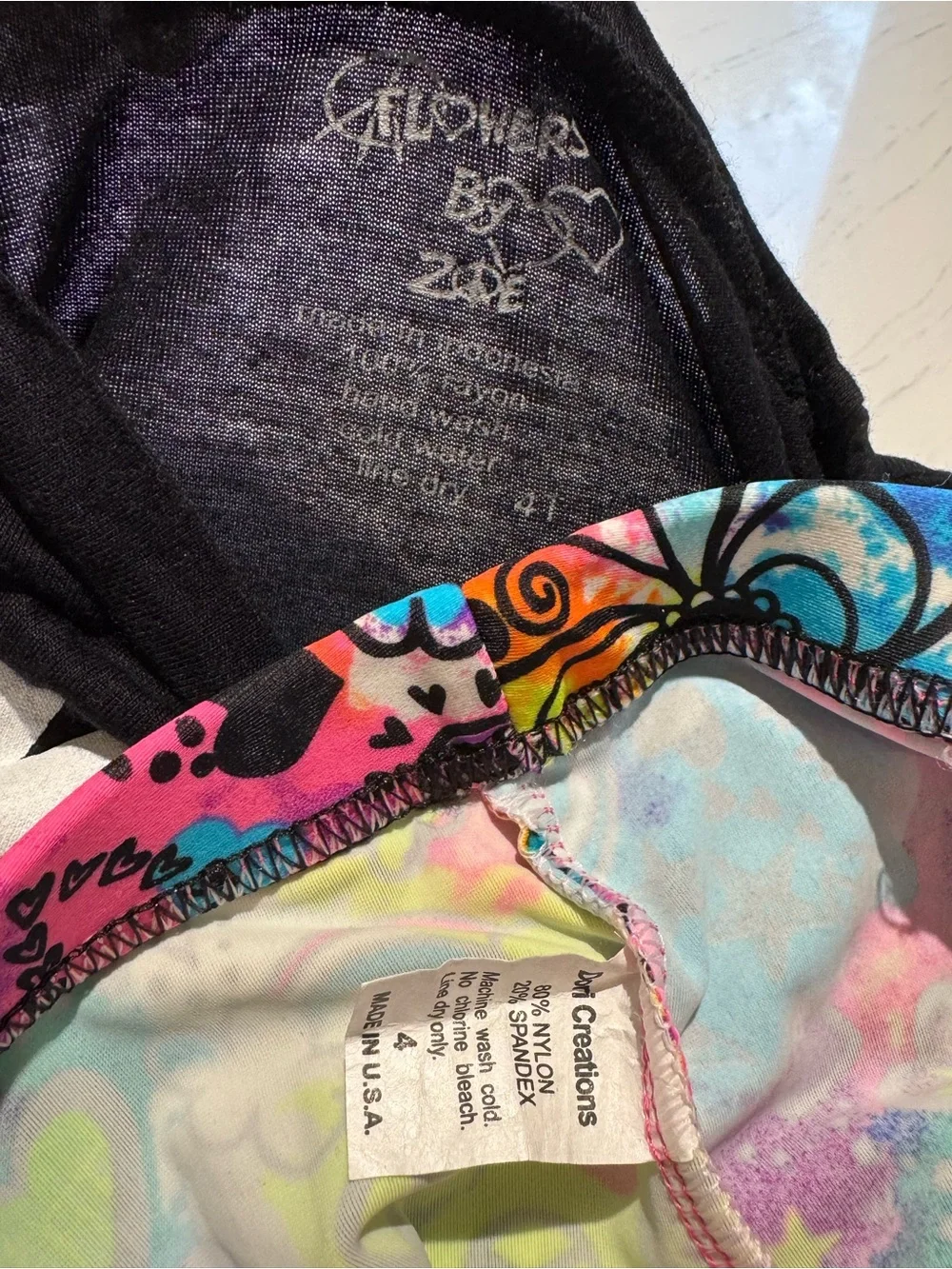 Girls' Neon Rainbow Graphic Leggings - Bright Multicolor